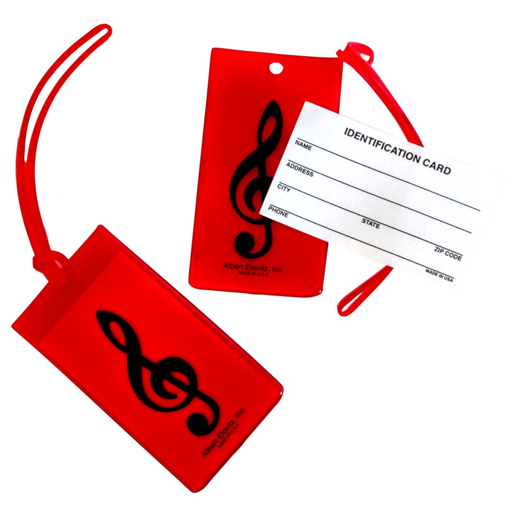 Auto Instrument Name Tags Musical Instrument Name Tag - Treble Clef (Various Colours) — Crook and ...